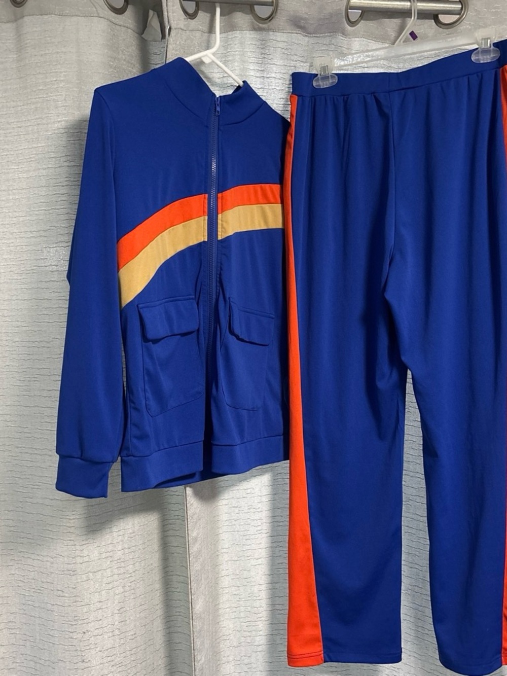 Royal Blue Track Set with Orange and Gold Stripes